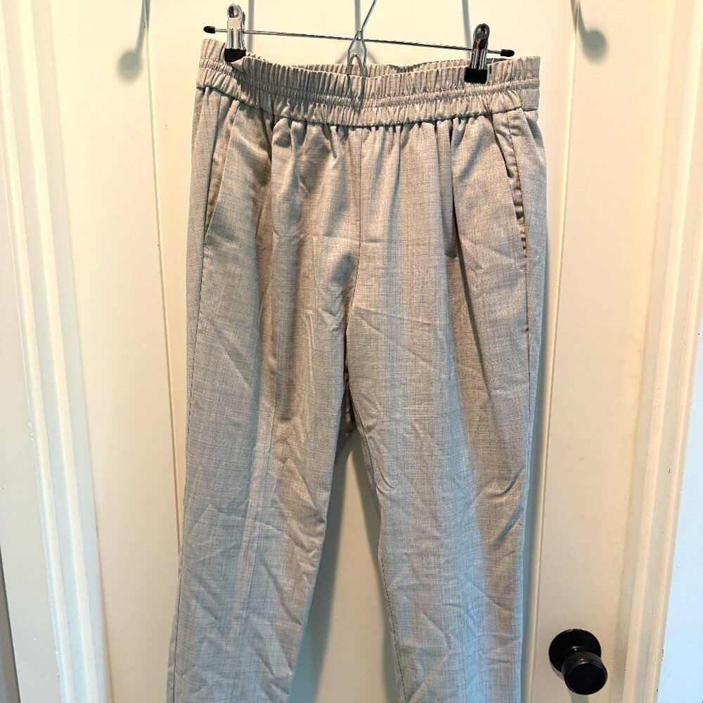 J. Crew Ankle-length Pull-On Gray Dress Pants, Lined, Size 2